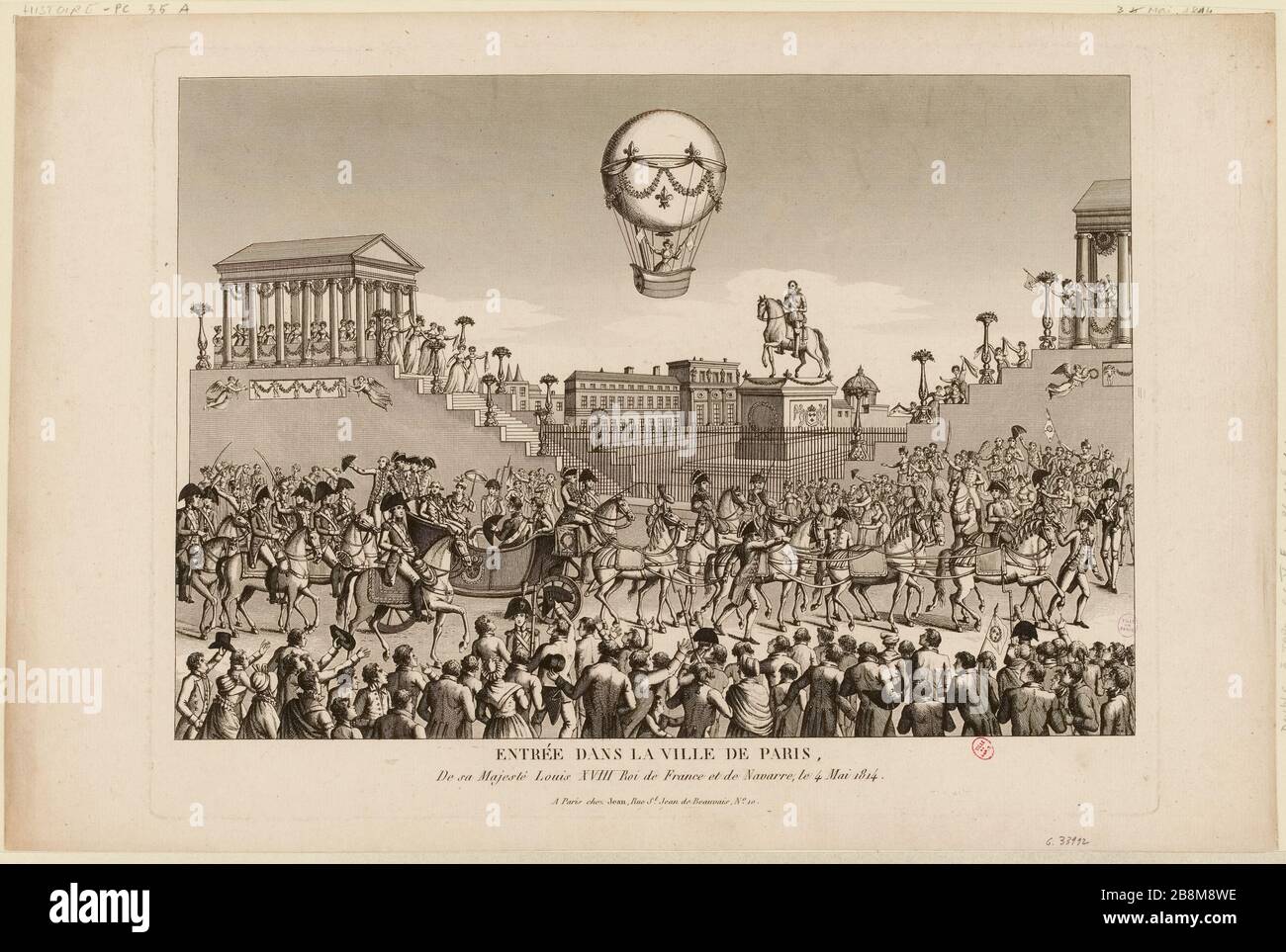 Eintritt in die Stadt Paris, / von seiner Majestät König Ludwig XVIII. Von Frankreich und Navarra 4. Mai 1814. (TI) Stockfoto