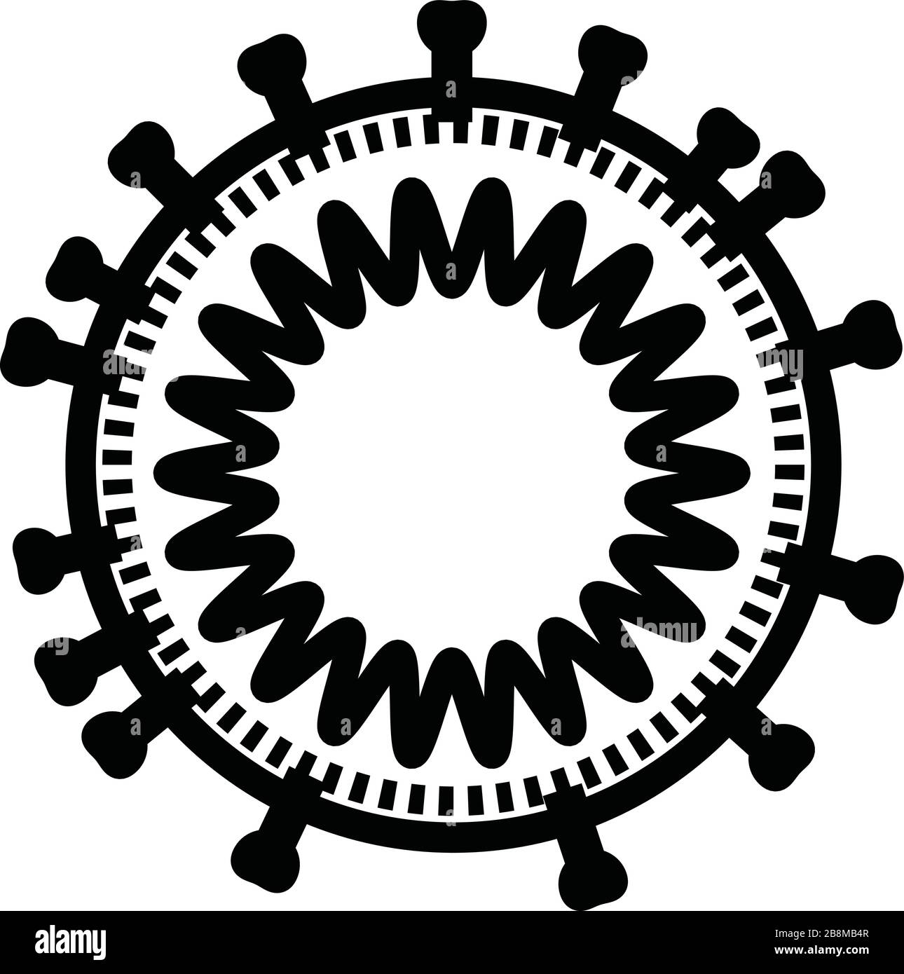 Coronavirus Disease COVID-19 Teilchen lineare Abbildung Stock Vektor