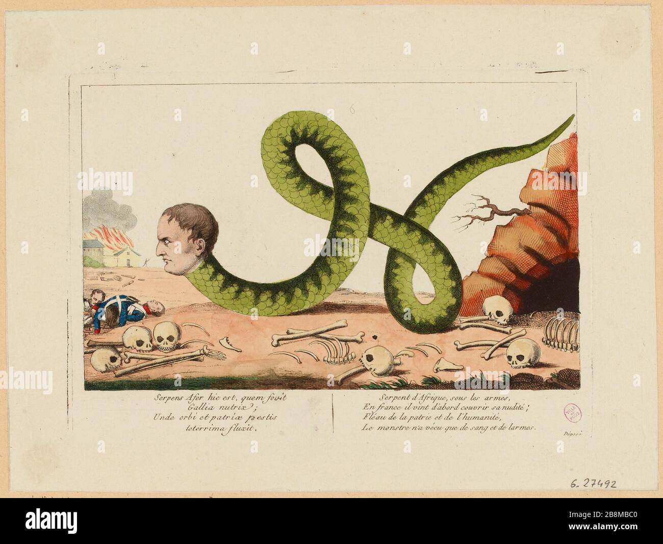 Schlange Afrika unter den Armen / in Frankreich hat er ihre Nacktheit zum ersten Mal bedeckt; (...) (TI) Stockfoto