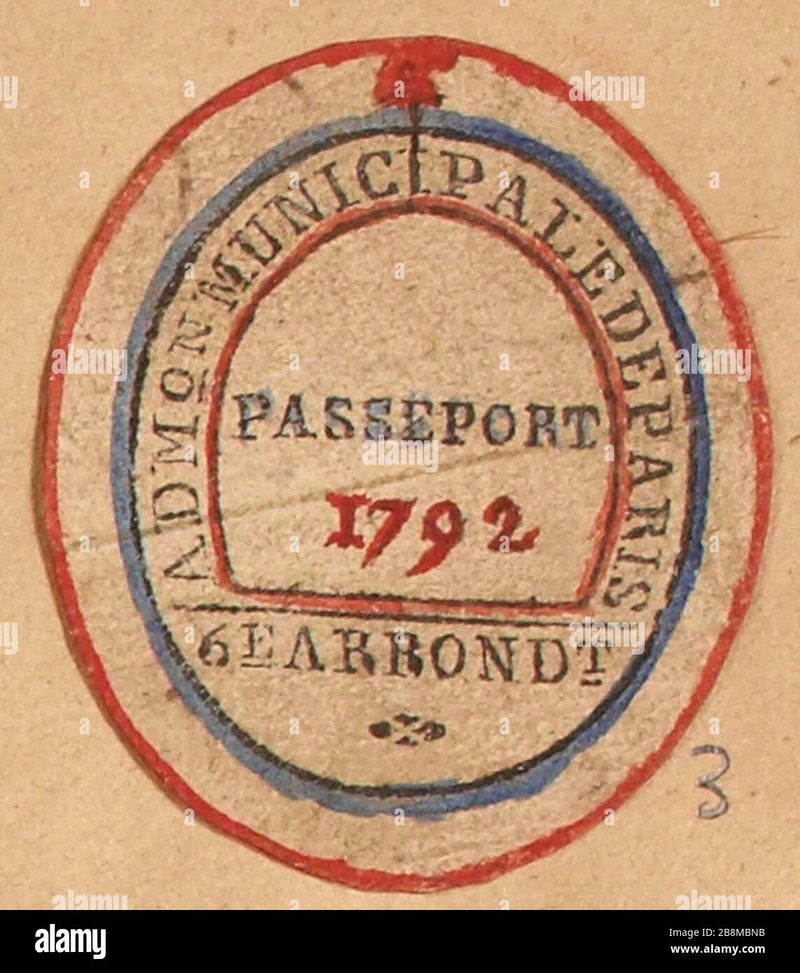 Token mit Aufkleber der Stadtverwaltung des 6. Bezirks von Paris (TF) Stockfoto