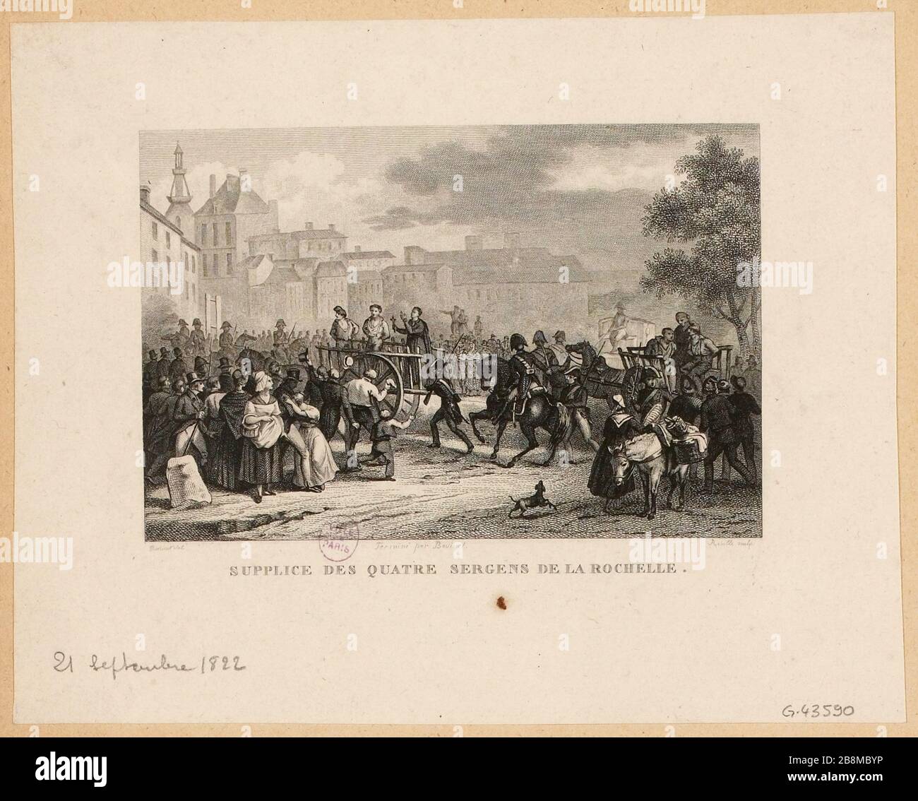 4 Serjeants Hinrichtung von Rochelle. (TI) Stockfoto