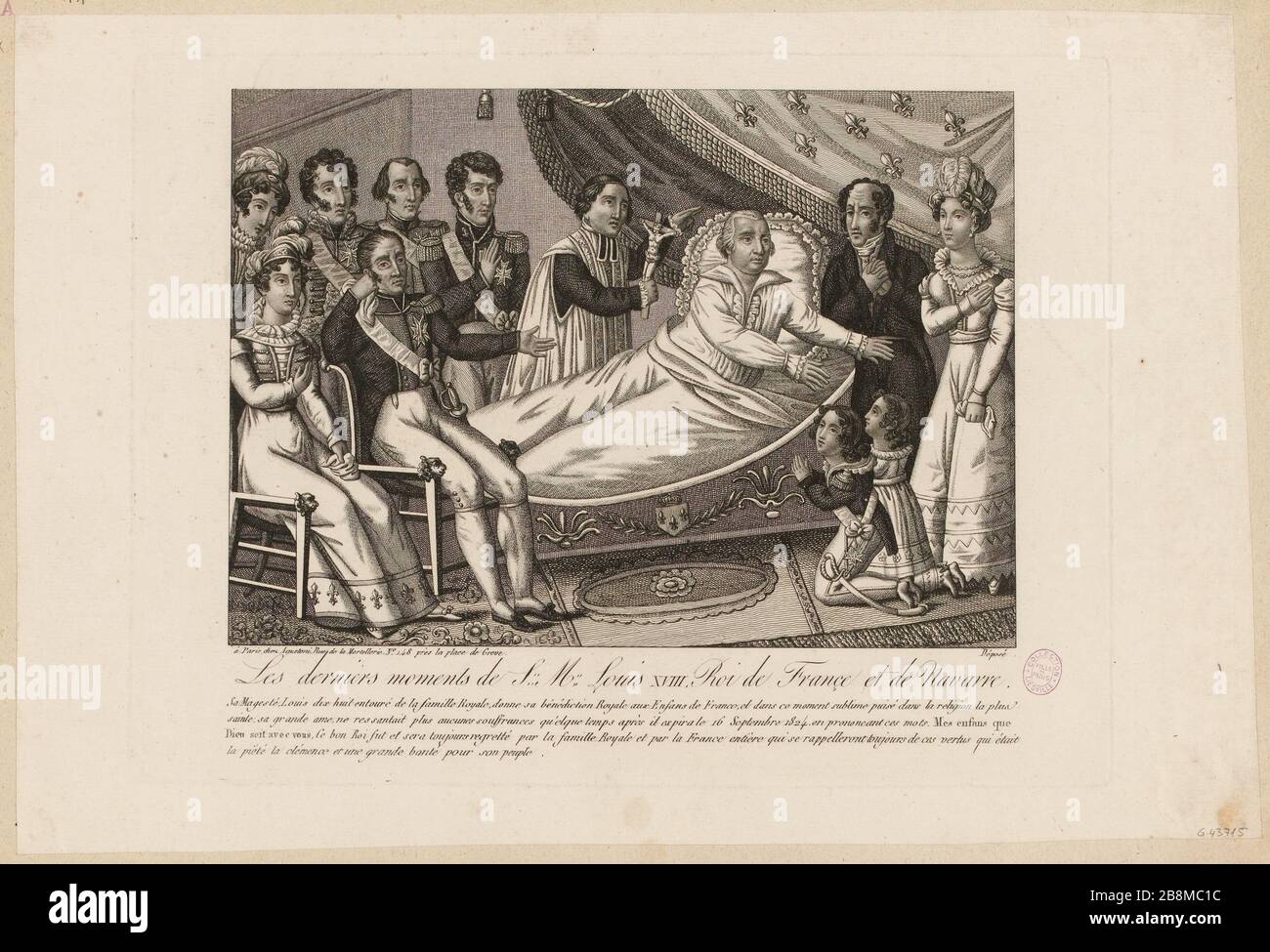 Die letzten Momente von St. Ludwig XVIII., König von Frankreich und Navarra. (IT) Stockfoto