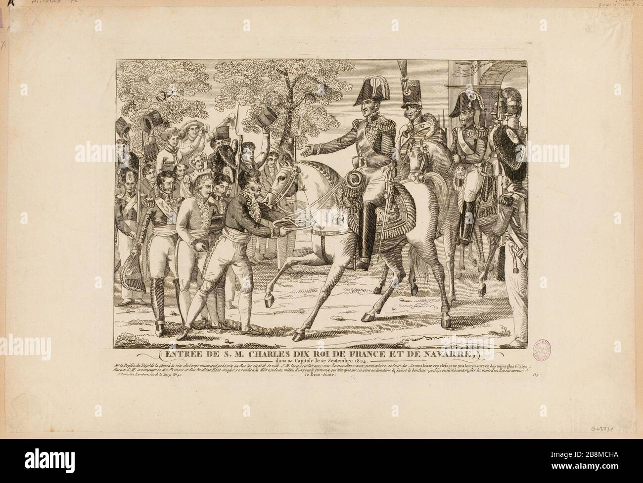 EINTRITT VON ST CHARLES TEN, KÖNIG VON FRANKREICH UND NAVARRA/Hauptstadt in seinem 27. September 1824. (IT) Stockfoto
