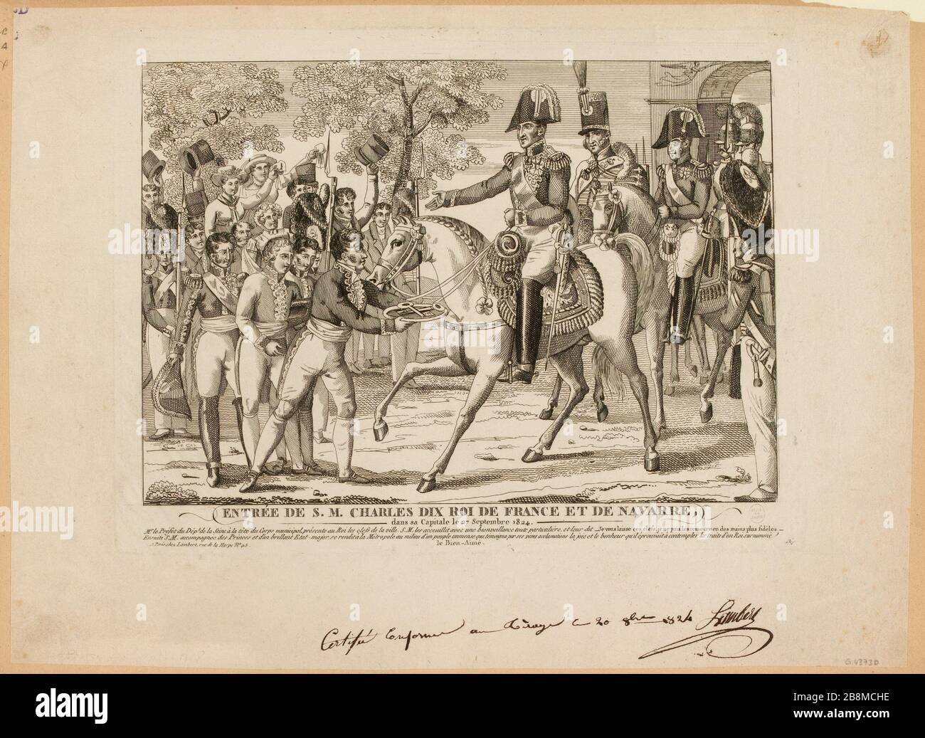 EINTRITT VON ST CHARLES TEN, KÖNIG VON FRANKREICH UND NAVARRA/Hauptstadt in seinem 27. September 1824. (IT) Stockfoto