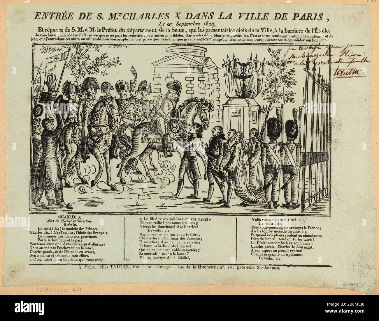 EINTRITT VON ST CHARLES X IN DIE STADT PARIS, 27. SEPTEMBER, 184. (TI) Stockfoto