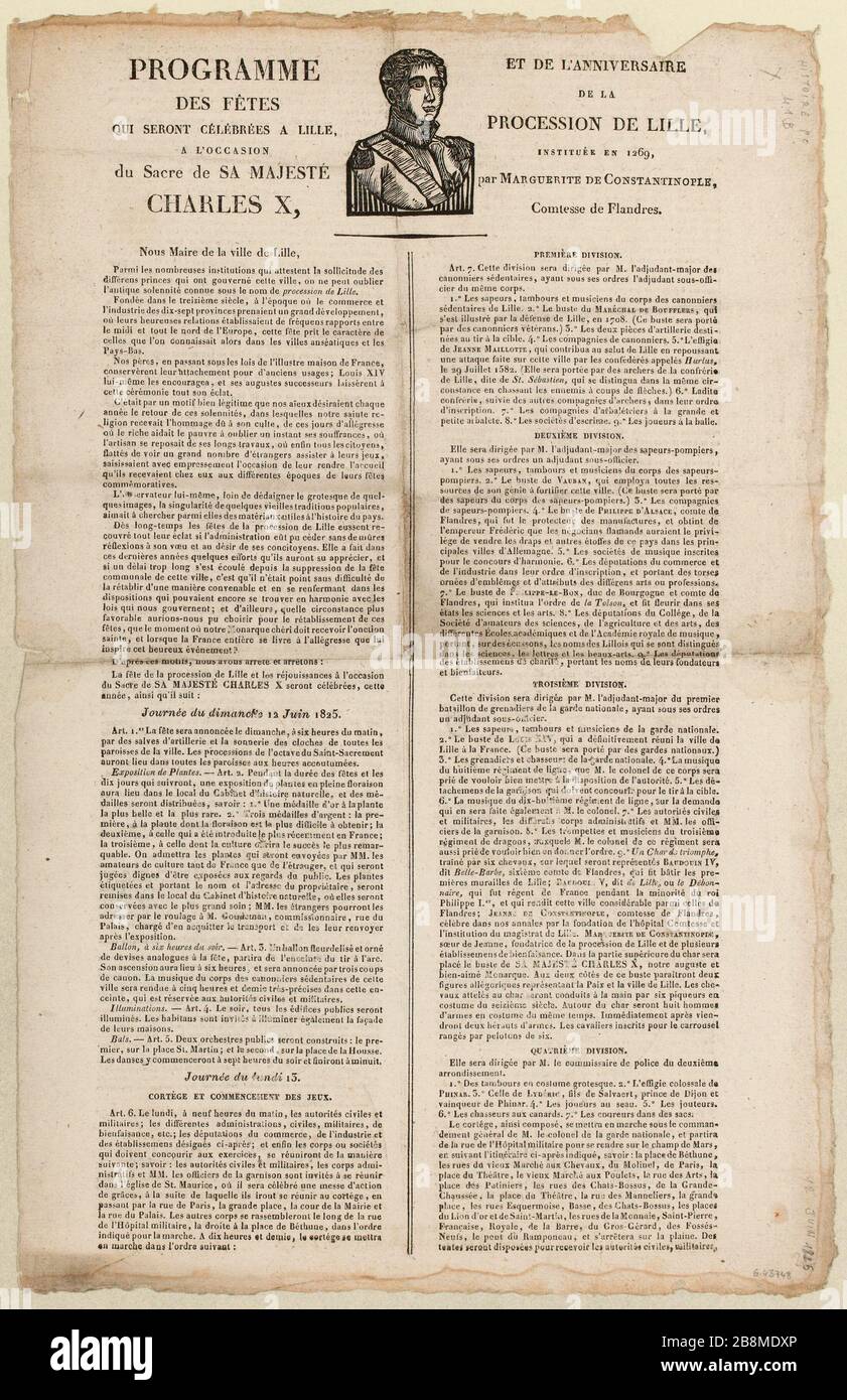 PROGRAMM / URLAUB / WIRD IN LILLE GEFEIERT / ANLASS / RITE VON SA MAJESTY / CHARLES X ... (IT) Stockfoto