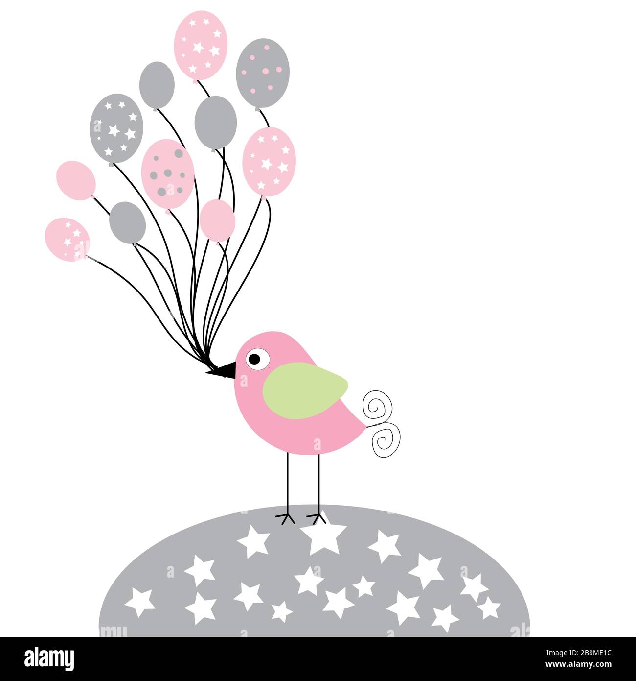 Cartoon-Illustration für süße Vögel Stock Vektor