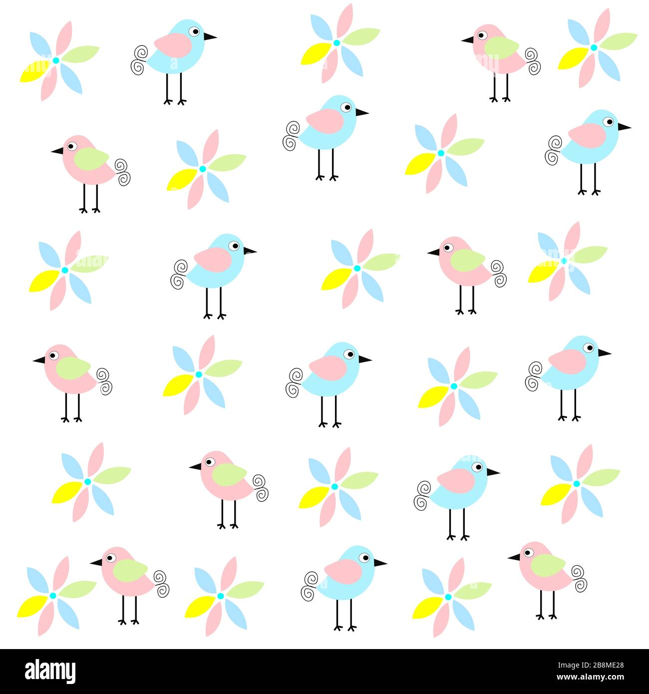 Cartoon-Illustration für süße Vögel Stock Vektor