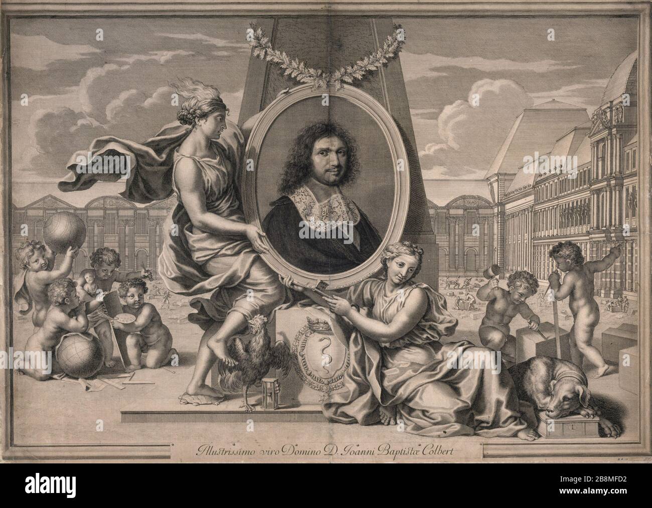 Joannes Baptiste Colbert Robert Nanteuil (1623-1678). "Jean-Baptiste Colbert". Tiefdruck. Paris, musée Carnavalet. Stockfoto