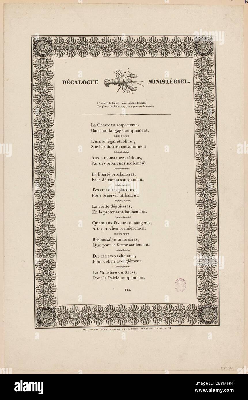 DEZALOGUE MINISTER. (TI) Stockfoto