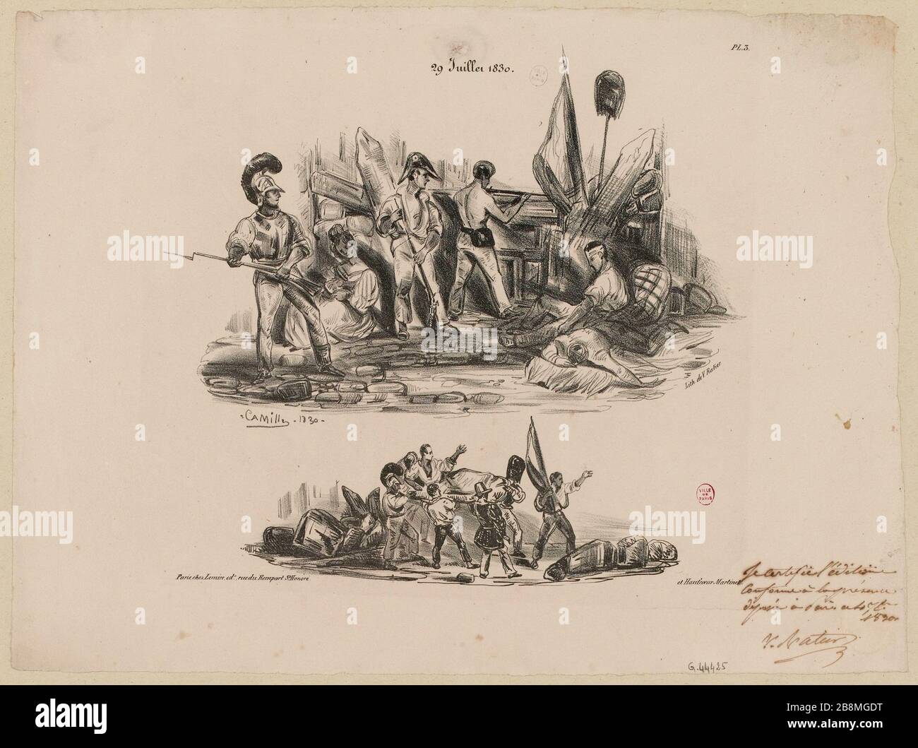 Juli 1830. / Pl.3. (TI) Stockfoto