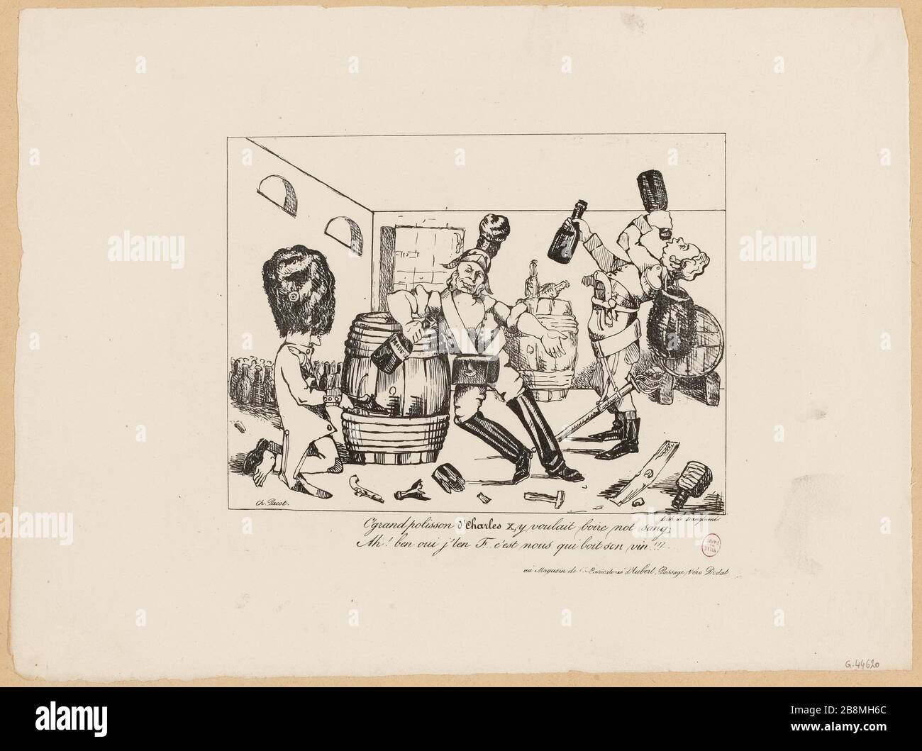 C'Grand Prank von Charles X, es würde kein Blut trinken. / Ah! Ja, j'ten f ... es sind wir, die Wein trinken!!! (IT) Stockfoto