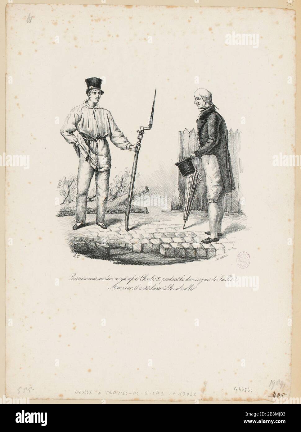 Könnten Sie mir sagen, was Charles X in den letzten Tagen im Juli getan hat? / Sir, er wurde in Rambouillet gefahren. (IT) Stockfoto