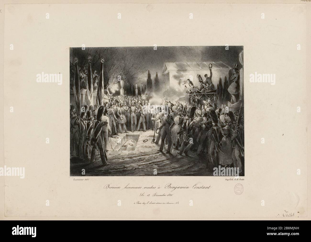 Letzte Ehrungen gingen an Benjamin Constant / 12. Dezember 1830 (IT) Stockfoto