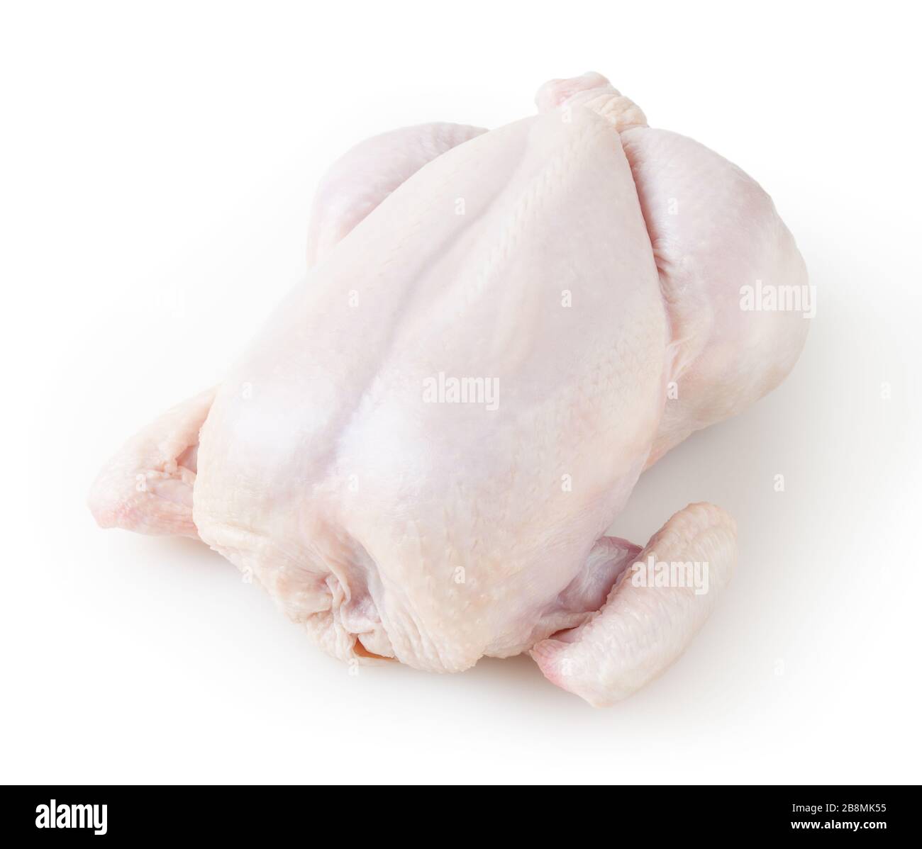 Ganz frisches Rohhähnchen isoliert auf weißem Hintergrund Stockfoto