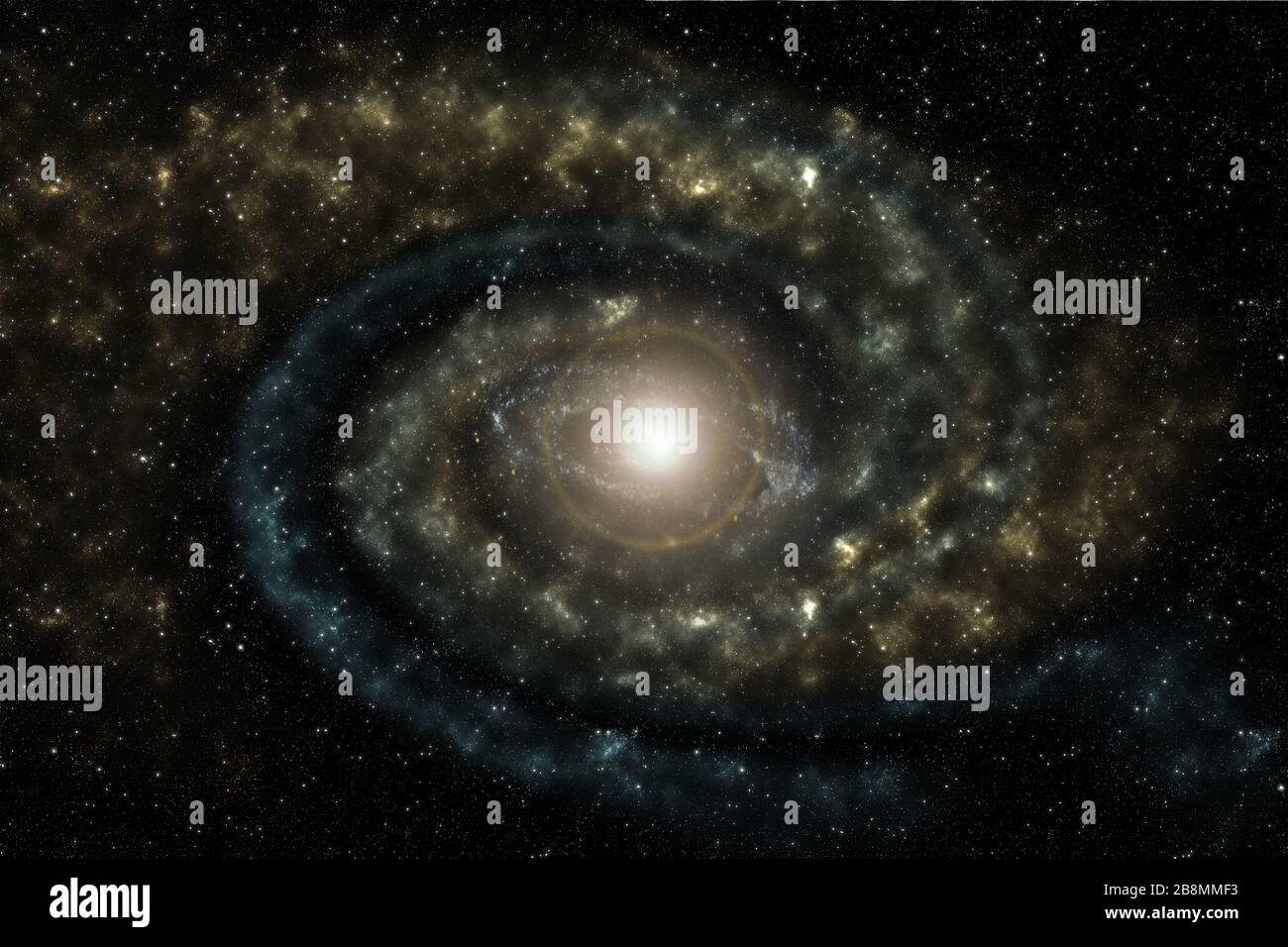 Andromeda dreht sich in den Galaxienelementen dieses Bildes, das von der NASA eingerichtet wurde Stockfoto