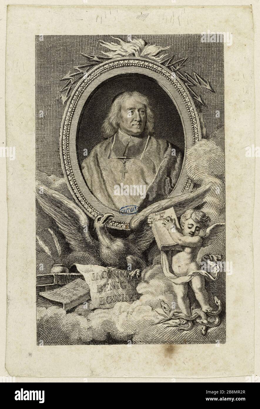 Bossuet (Dutuit 6) Pierre Savart (1737-1780). Bossuet (Dutuit 6). Eau-forte et burin. Musée des Beaux-Arts de la Ville de Paris, Petit Palais. Stockfoto