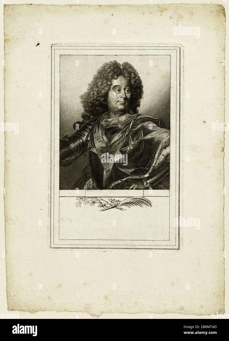 Claude-Louis-Hector Herzog von Villars, Marschall von Frankreich (1653-1734) nach Rigaud (Portalis-Béraldi 11; Firm-Didot 1444) Antoine de Marcenay de Ghuy (1721-1811). Claude-Louis-Hector duc de Villars, maréchal de France (1653-1734) d'après Rigaud (Portalis-Béraldi 11; Firm-Didot 1444). Eau-forte, 278. Musée des Beaux-Arts de la Ville de Paris, Petit Palais. Stockfoto