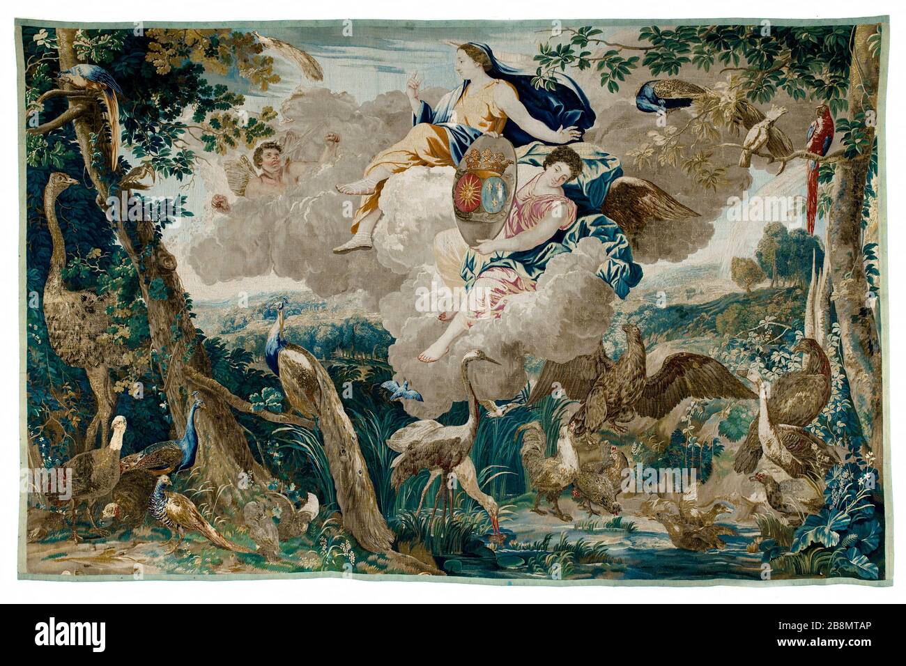 Luft (hängend aus vier Elementen) Charles Le Brun (d'après). "l'Air", de la Tenture des Quatre éléments. Tapisserie. Musée des Beaux-Arts de la Ville de Paris, Petit Palais. Stockfoto