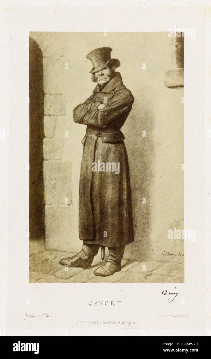Javert Gustave Brion (1824-1877). "Javert". Tirage sur Papier Albuminé. 1865-1862. Paris, Maison de Victor Hugo. Stockfoto