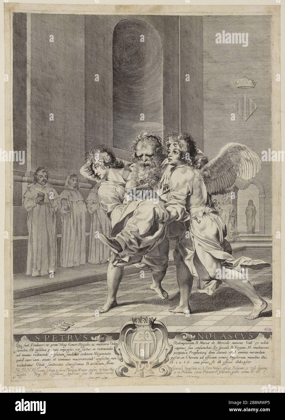 Peter Nolasco (Dutuit Seite 11) Claude mellan (1598-1688). "Pierre Nolasque". Burin. 1627. Musée des Beaux-Arts de la Ville de Paris, Petit Palais. Stockfoto