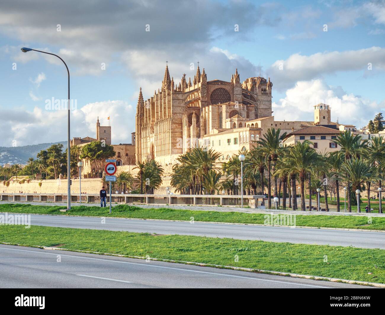 La Seu, die gothische, mittelalterliche Kathedrale von Palma de Mallorca, Spanien. Januar 2020 Stockfoto