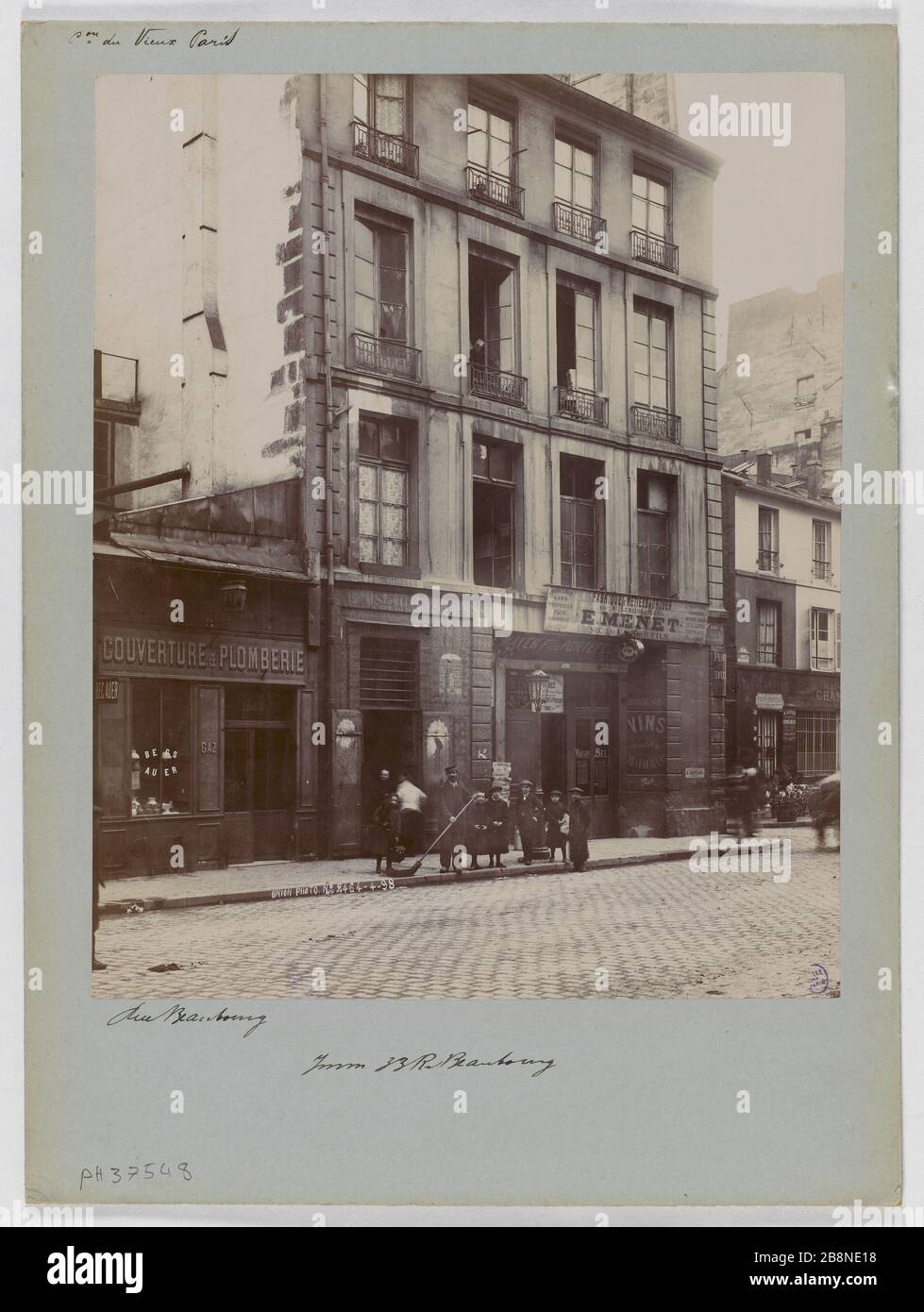 Gebäude, 33 Rue Beaubourg, Paris (4. Arr.) Immeuble, 33 rue Beaubourg, Paris (IVème arr.), 1898 (avril). Union Photographique Française. Paris, musée Carnavalet. Stockfoto