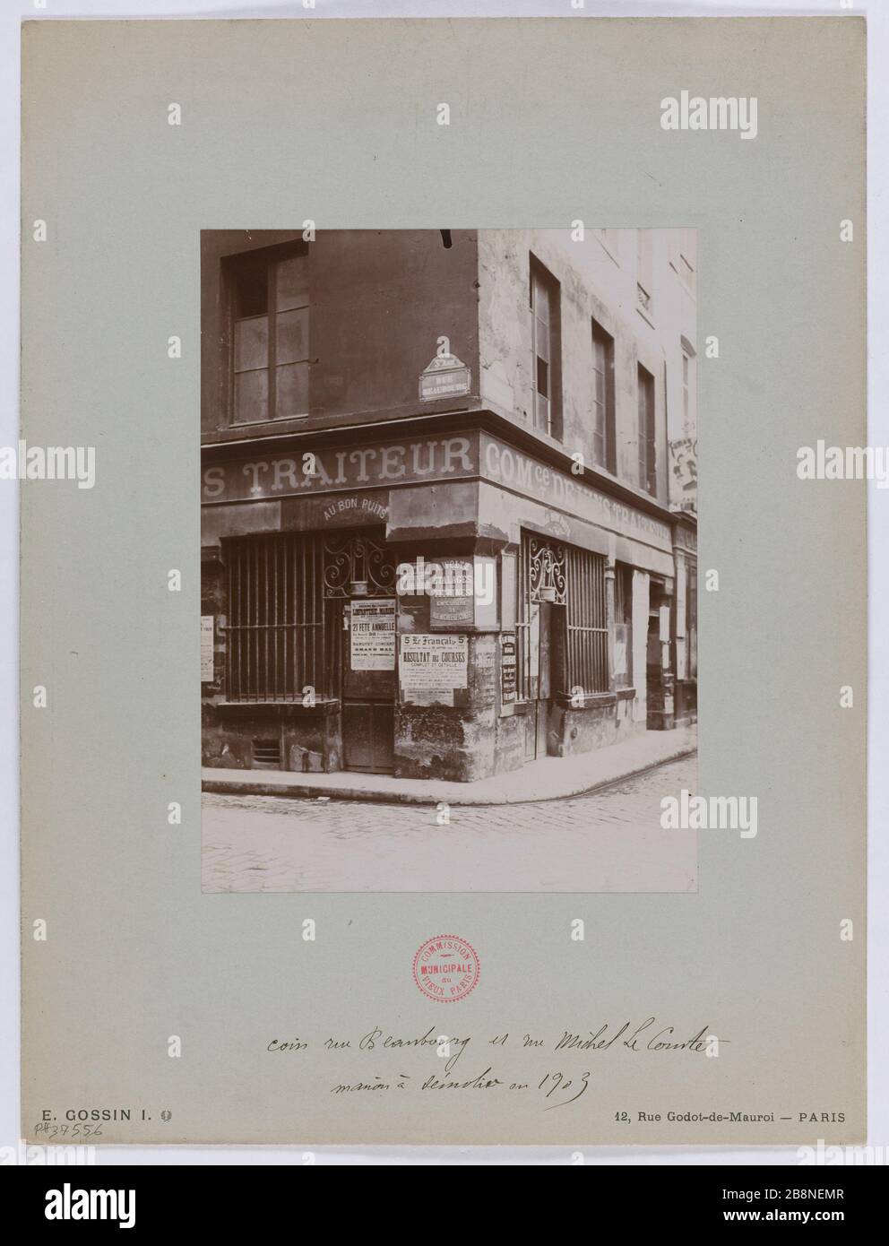 HAUSABRISS, WINKEL RUE BEAUBOURG UND MICHEL-Lecomte, 3RD-VIERTEL, PARIS Maison en démolition, Angle de la rue Beaubourg et Michel-Lecomte. Paris (IIIème arr.), 1903. Photographie d'E. Gossin. Paris, musée Carnavalet. Stockfoto