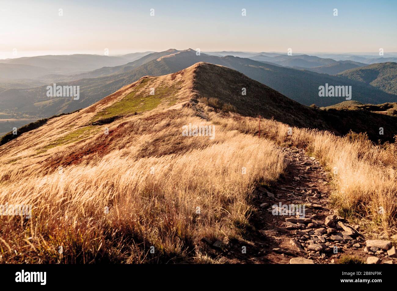 Carynska Polonyna im Bieszczady-Gebirge in Polen Stockfoto