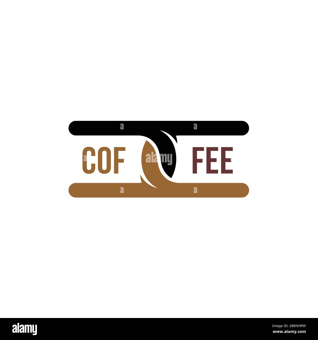 Kaffeeetiketten, Kaffeebohnen-Logo-Konzept, auf weißem Hintergrund. Stock Vektor