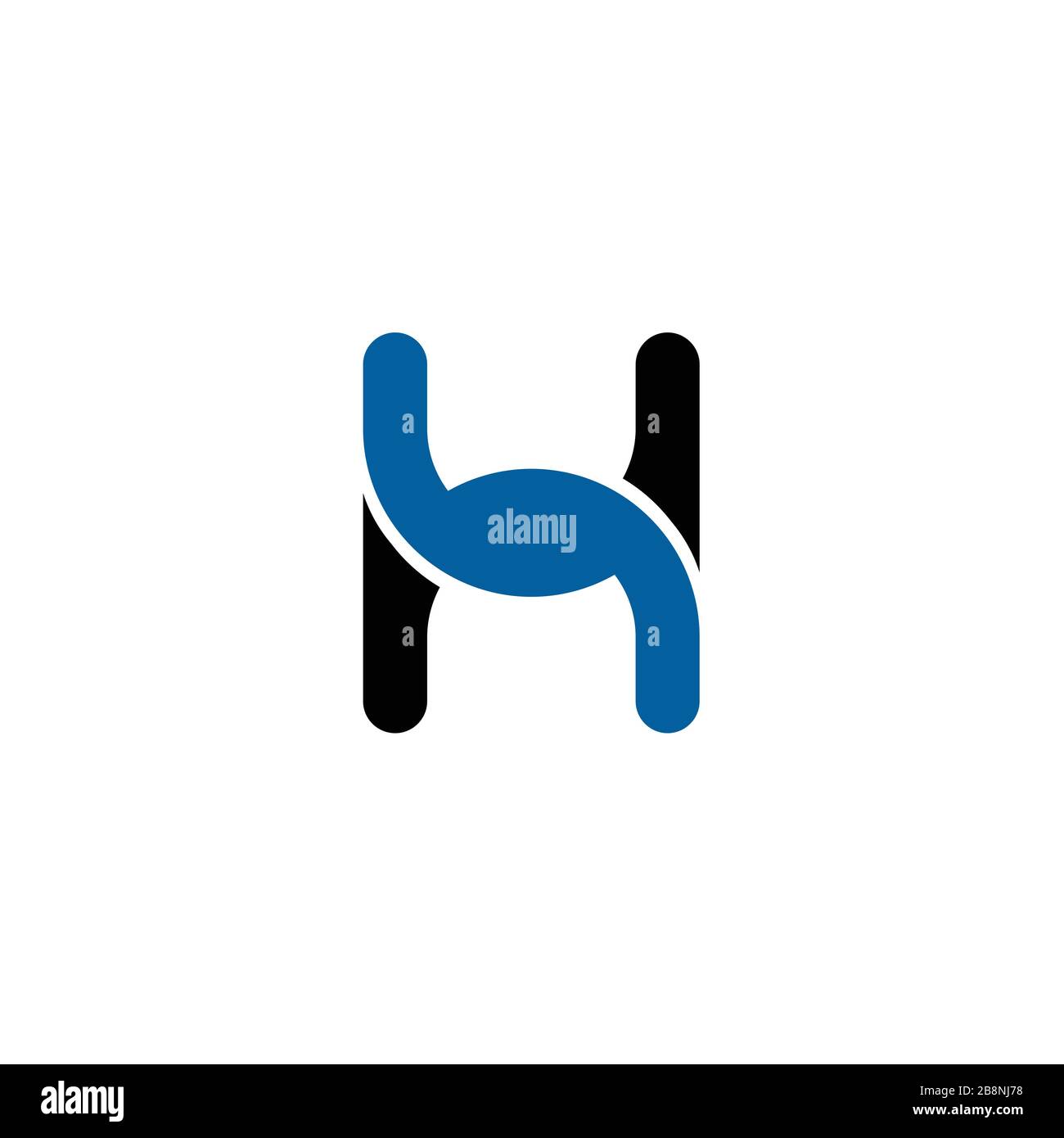 Abstrakter Buchstabe H-Logo, isoliert auf weißem Hintergrund. Stock Vektor