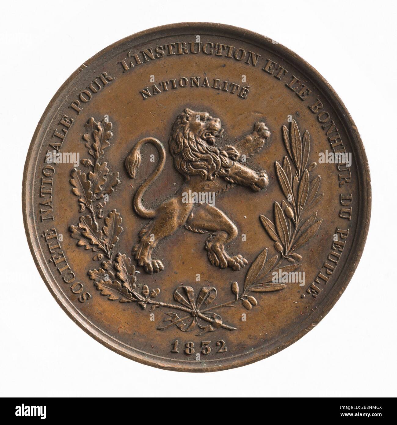 Nationale Gesellschaft für Erziehung und Glück des Volkes, Veyrat, Adrien Hippolyte. "Société nationale pour l'Instruction et le bonheur du peuple, 1852". Bronze. 1852-1852. Paris, musée Carnavalet. Stockfoto