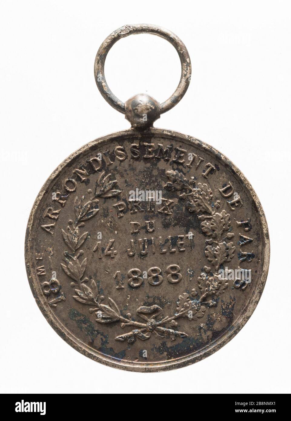 Preis am 14. Juli, im Jahr 1888 "Prix du 14 juillet". Argent. 1888-1888. Paris, musée Carnavalet. Stockfoto