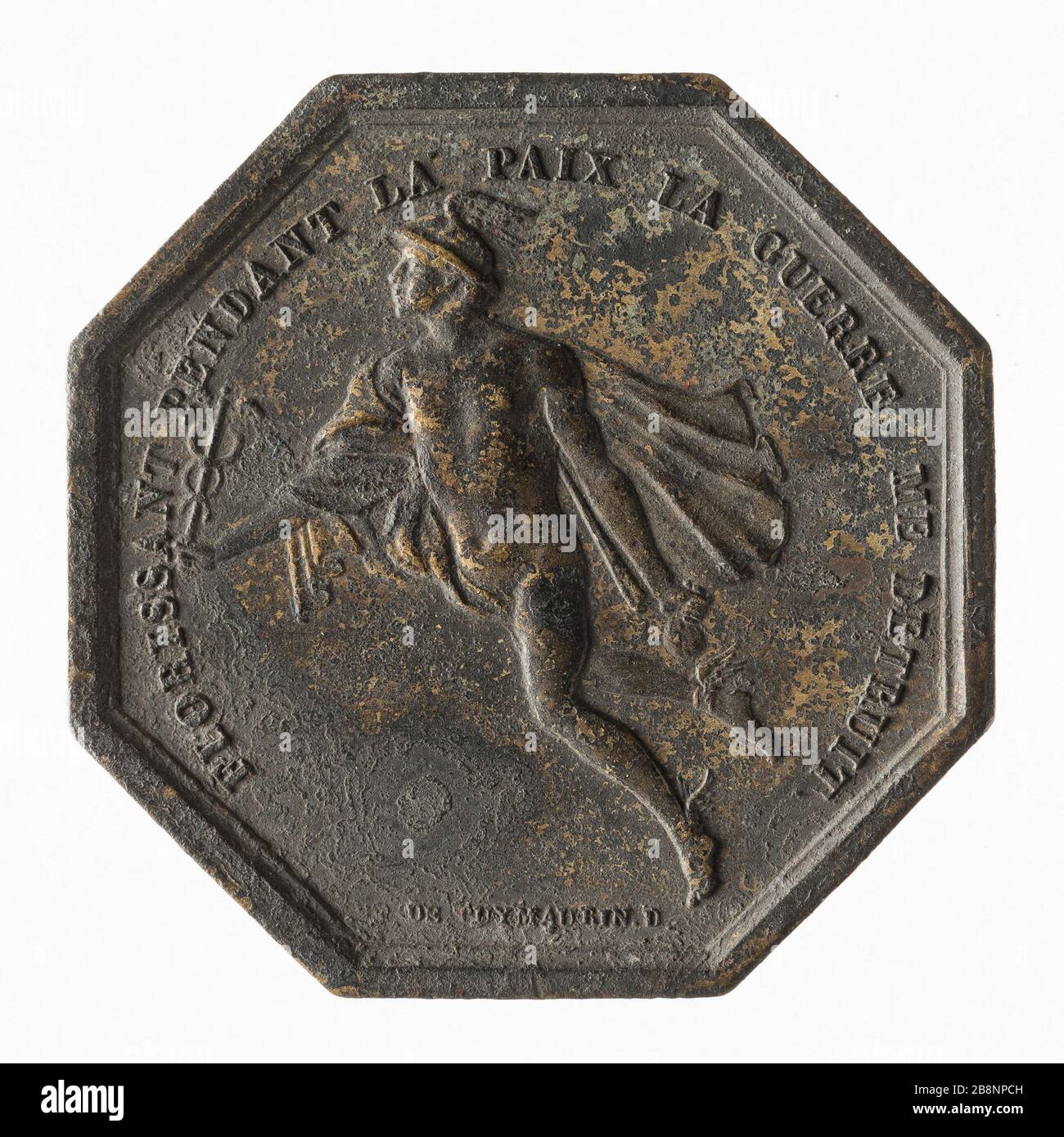 Florrissant während des Friedens zerstört mich der Krieg ', Catering Puymaurin, Jean-Pierre Casimir de Marcassus de, Baron. "Florrissant Pendant la paix, la guerre me détruit", Restauration". Bronze. Paris, musée Carnavalet. Stockfoto