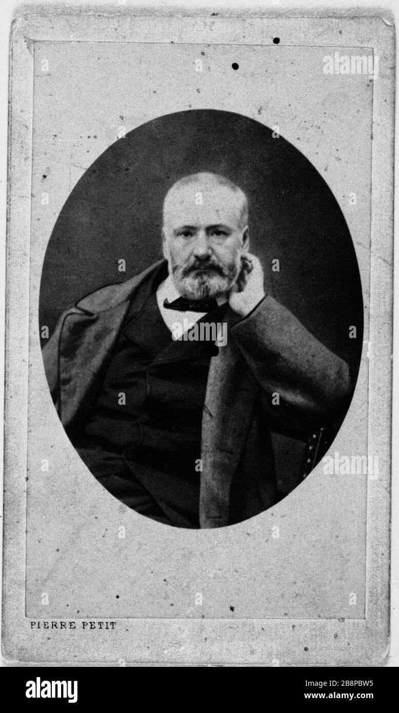 Victor Hugo in Brüssel. Fotografie Victor Hugo à Bruxelles. Photographie de Pierre Petit (1832-1909), 1868. Paris, Maison de Victor Hugo. Stockfoto