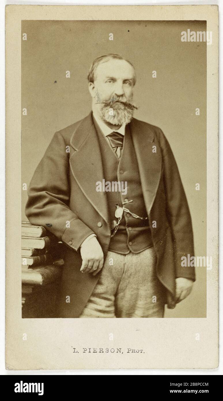 Porträt von Antoine d'Orleans (1824-1890), Herzog von Montpensier, fünfter Sohn von Louis Philippe, Feldmarschall und Prätendent auf dem spanischen Thron. Portrait d'Antoine d'Orléans (1824-1890), duc de Montpensier, cinquième fils de Louis-Philippe, Maréchal de Camp et prétendant au trône d'Espagne. Carte de visite (recto). Tirage sur Papier Albuminé. 1860-1890. Photographie de Pierre-Louis Pierson (1822-1913). Paris, musée Carnavalet. Stockfoto