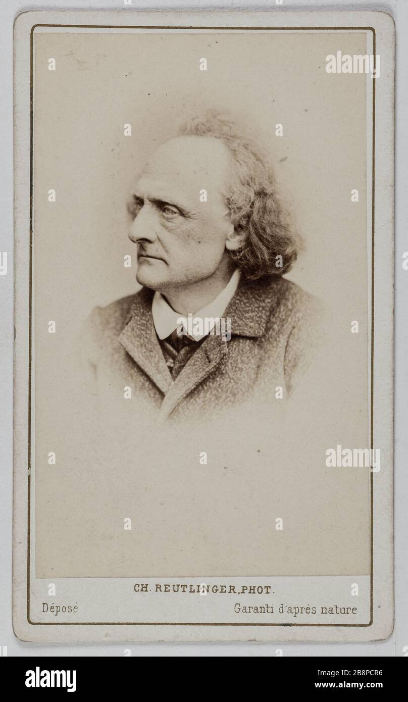 Porträt von Litolff Henry (1818-1891), (Pianist, Komponist) Porträt d'Henri Litolff (1818-1891), Pianiste, Compositeur. 1860-1890. Carte de visite (recto). Tirage sur Papier Albuminé. Photographie de Charles Reutlinger (1816-1880). Paris, musée Carnavalet. Stockfoto