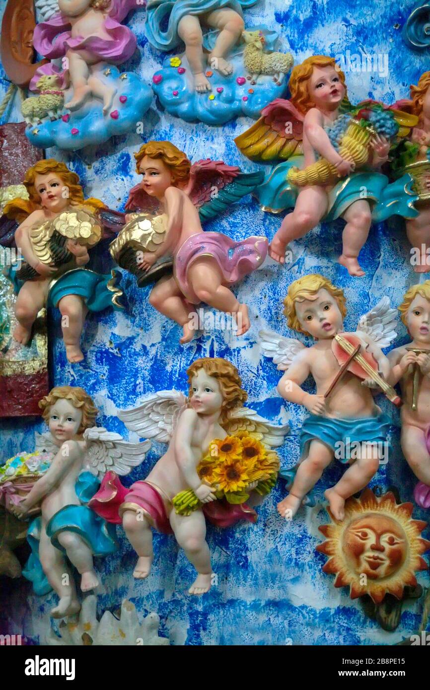KeramikEngelsfiguren, Mexiko Stockfoto