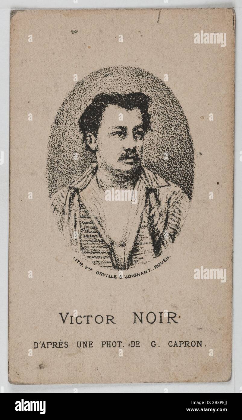 Porträt von Ivan Salmon (1848-1870), sagte Victor Black, Journalist. Orville, veuve (Madame). Portrait d'Ivan Salmon (1848-1870), dit Victor Noir, journaliste. Carte de visite (recto). Tirage sur Papier Albuminé. 1860-1890. Paris, musée Carnavalet. Stockfoto