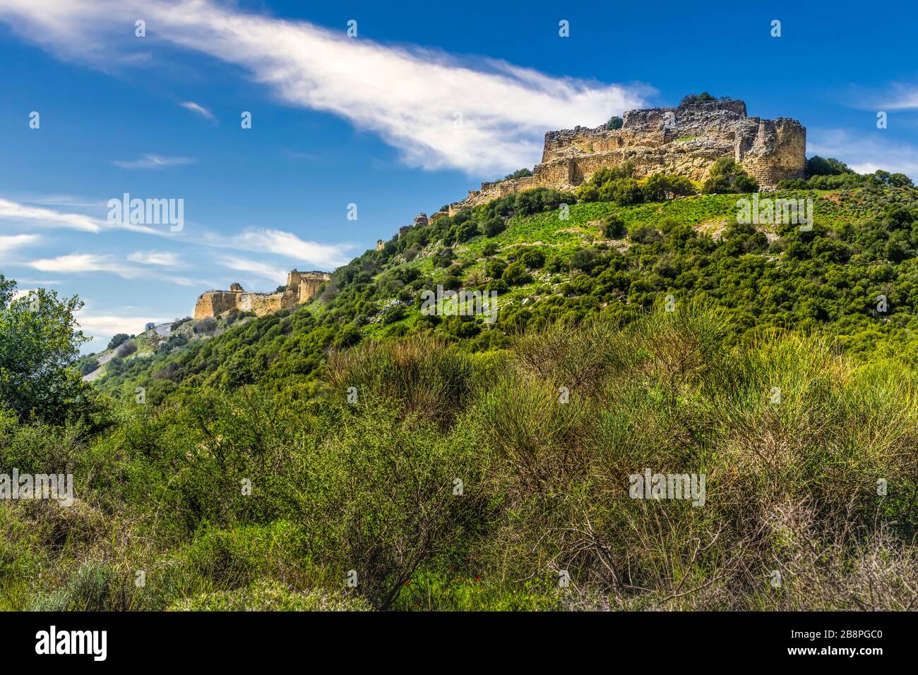 Der Nimrod Fortress National Park in den nördlichen Golan-Höhen, Israel, Naher Osten. Stockfoto