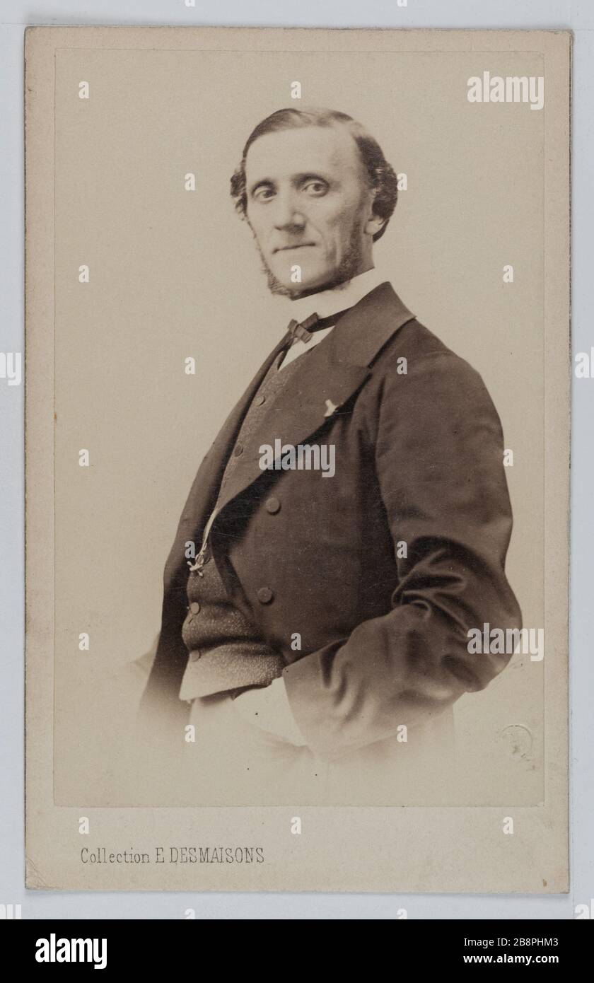Porträt von Jean Henri Ravina (18-1906), Pianist und Komponist. Portrait de Jean Henri Ravina (1818-1906), pianiste et compositeur. Carte de visite (recto). Photographie d'Emile Desmaisons. Tirage sur Papier Albuminé, 1860-1890. Paris, musée Carnavalet. Stockfoto