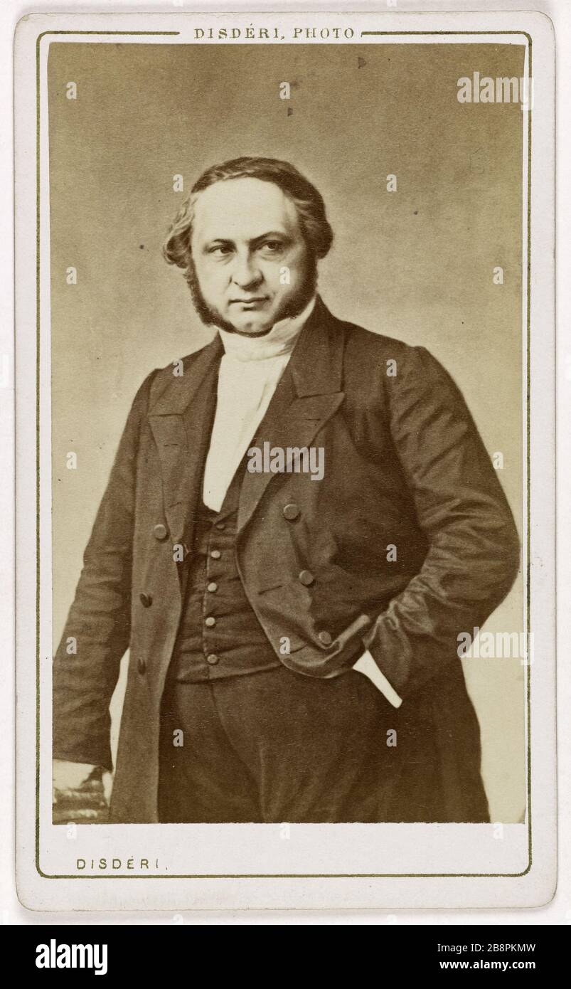 Porträt von Eugene Rouher (1814-1884er), (Staatsmann, Justizminister) Porträt d'Eugène Rouher, (1814-1884er), (homme d'état, ministre de la Justice). Carte de visite (recto). Photographie d'André Disdéri (1819-1889). Tirage sur Papier Albuminé, 1860-1880er. Paris, musée Carnavalet. Stockfoto