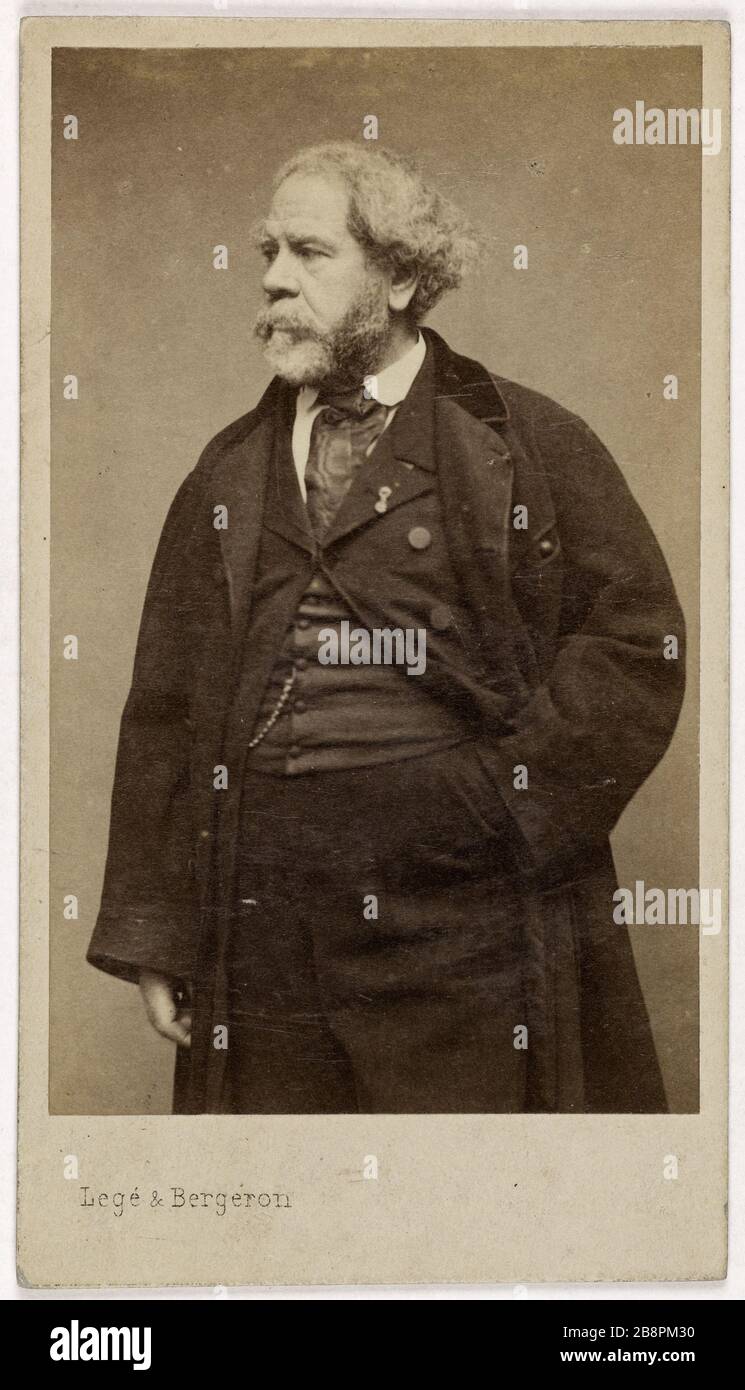 Porträt von Louis Henri de Rudder, (1807-1876), (Maler, Lithograf) Legé & Bergeron. Portrait de Louis Henri de Rudder, (1807-1876), peintre, lithographe. Carte de visite (recto). Tirage sur Papier Albuminé, 1860-1890. Paris, musée Carnavalet. Stockfoto