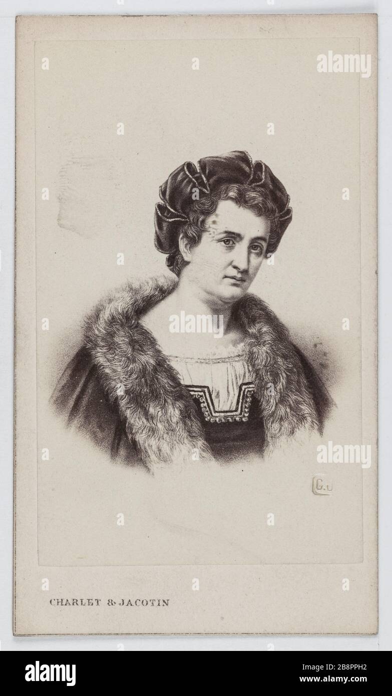 Porträt von François-Joseph Talma (1763-1826), französischer Schauspieler in der Komödie zwischen 1787 und 1826 und des französischen Theaters im Jahr 1761. Charlet & Jacobin. Portrait de François-Joseph Talma (1763-1826), acteur à la Comédie Française entre 1787 et 1826, et au Théâtre Français en 1761. Carte de visite (recto). Tirage sur Papier Albuminé, 1860-1890. Paris, musée Carnavalet. Stockfoto