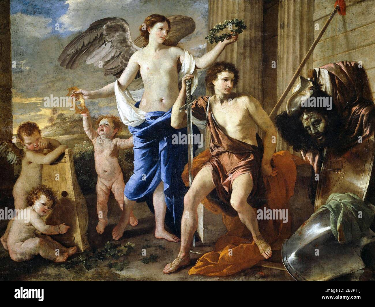 Der Triumph von David - Nicolas Poussin, ca. 1630 Stockfoto