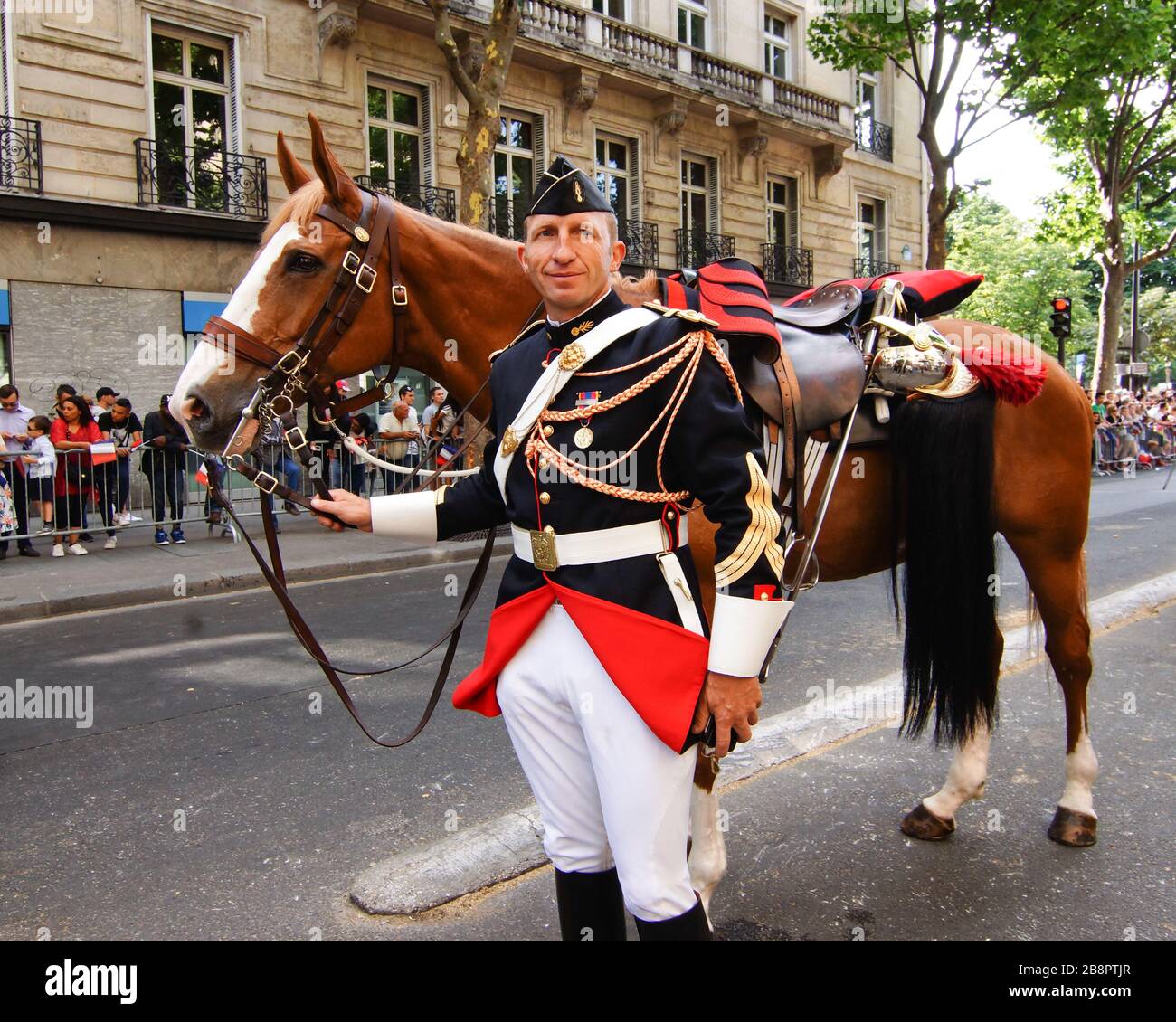 Soldat in Bastille Day Parade Stockfoto