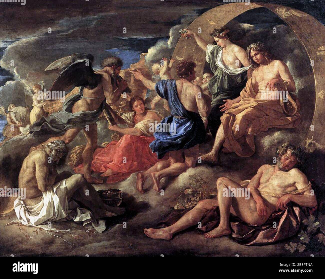 HELIOS und Phaeton mit Saturn und den vier Jahreszeiten - Nicolas Poussin, ca. 1635 Stockfoto