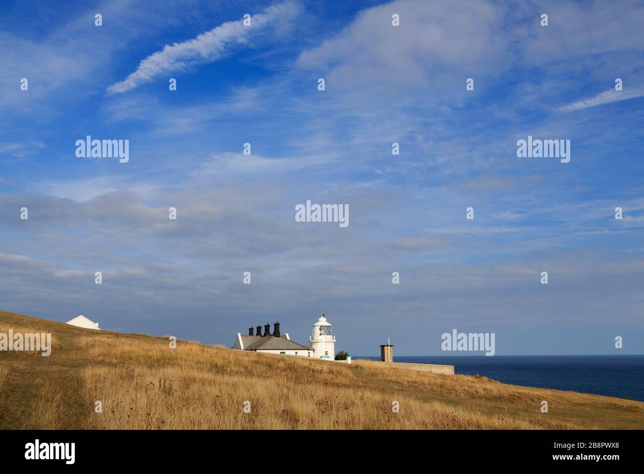 Amboss Point Lighthouse, Durlston Country Park, Swanage Stadt, Isle of Purbeck, Dorset, England, Vereinigtes Königreich Stockfoto