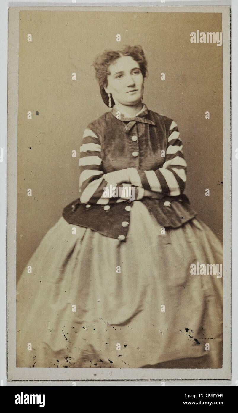 Porträt von Aline (Schauspielerin) Jules Alexandre Marinier. Portrait d'Aline, actrice. Carte de visite (recto). Tirage sur Papier Albuminé. 1870-1890. Paris, musée Carnavalet. Stockfoto