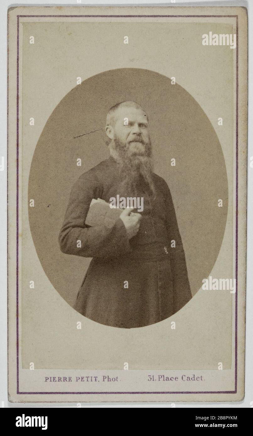 Porträt von Allard, Michel (1816-1871), (kirchliche, von der Kommune als Geisel erschoss) Pierre Petit. Portrait de Michel Allard (1816-1871), ecclésiastique, fusillé comme otage par la Commune. Carte de visite (recto). Tirage sur Papier Albuminé. 1870-1890. Paris, musée Carnavalet. Stockfoto